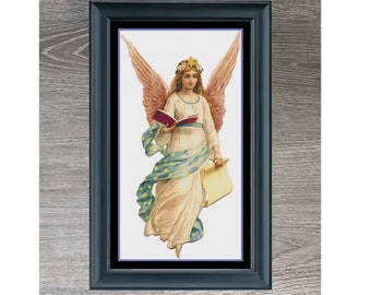 Angel Christian Religious Cross Stitch Embroidery Needlepoint PDF Pattern Instant Download Pattern Keeper Ready