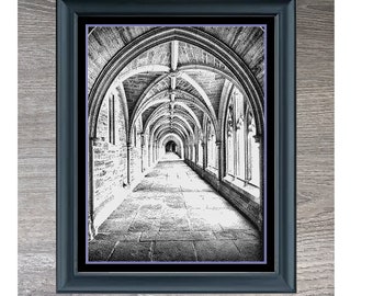 Walkway Architecture Building Monochrome Cross Stitch Needlepoint Embroidery Pattern - Instant Download - Pattern Keeper Ready