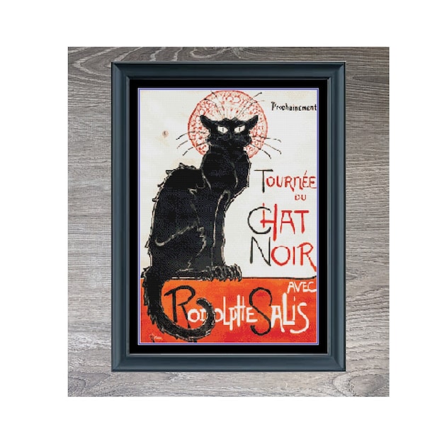 Tournee Du Chat Noir French Cat Cross Stitch Embroidery Needlepoint Pattern PDF Download - Ready For Pattern Keeper