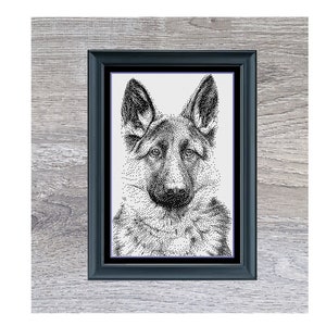 German Sheperd Dog Cross Stitch Pattern | Dog Cross Stitch Pattern | Blackwork | Instant PDF Download