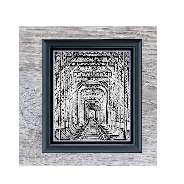 Train Bridge Cross Stitch Pattern Etsy