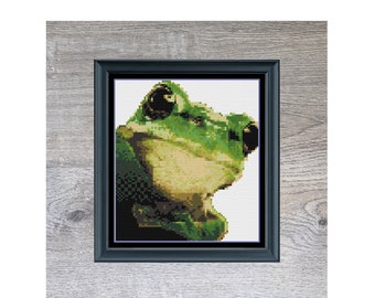 Frog Cross Stitch Pattern: Easy Mini Design (PDF Instant Download)