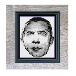 Dracula Horror Movie Monster Cross Stitch Pattern | Blackwork | Instant PDF Download
