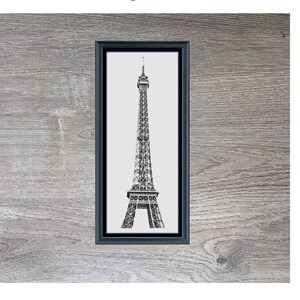 Eiffel Tower Medium Monochrome Counted Cross-Stitch Pattern | Instant Download PDF