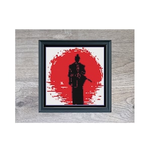 Mini Samurai Cross Stitch Pattern | Japanese Cross Stitch | Asian Cross Stitch Pattern | PDF Download