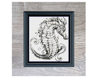 Seahorse Cross Stitch Pattern | Ocean Animal Cross Stitch Pattern | Instant PDF Download