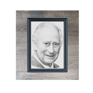 King Charles Counted-Cross Stitch Pattern | Royalty Cross Stitch Pattern | Premium Monochrome | Instant PDF Download