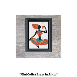 Miniaturmuster - Afrikanische Frau Trinkt Kaffee Kreuzstich Nadelpunkt Muster PDF Download