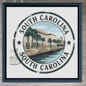South Carolina Charleston US State Counted Cross Stitch Pattern | Instant Download PDF