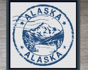 Alaska US State Counted Cross Stitch Pattern | Instant Download PDF