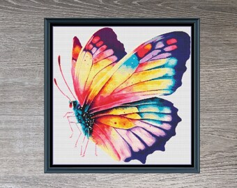 Colorful Butterfly Counted Cross-Stitch Pattern | Instant Download PDF