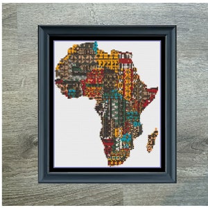 Mini Africa Counted Cross Stitch Pattern | Instant Download PDF