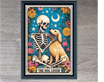 Dog Lover Pet Tarot Card Funny Counted Cross Stitch Pattern Digital Download