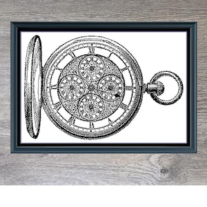 Armbanduhr Kreuzstichmuster: Blackwork Zeitstück (Instant PDF Download)