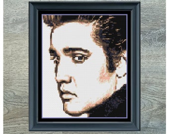 Mini Elvis Cross Stitch Pattern: Easy Beginner Craft (PDF Download)