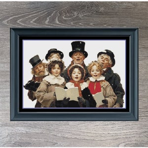 The Carolers Christmas Singers Counted Cross Stitch Pattern | Victorian Art | Instant Download PDF
