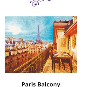 Paris France Eiffel Tower City Scene Cross Stitch Embroidery Needlepoint Pattern PDF Download