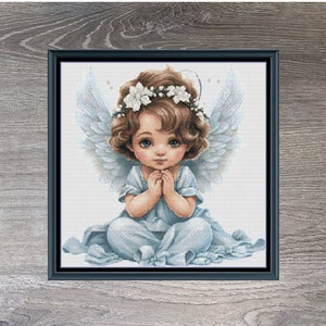 Little Angel Girl Counted Cross-Stitch Pattern | Instant Download PDF