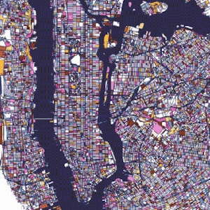 NYC-stadskaart Manhattan geïllustreerd vintage kruissteek borduren borduurpatroon directe pdf-download Klaar voor patroonhouder