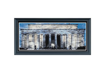 Lincoln Memorial Cross Stitch Pattern: Washington D.C. Needlepoint (Digital Download)