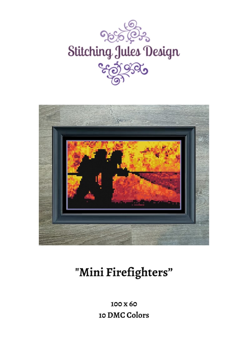 Fierfighting Pattern Mini Firefighters Cross-stitch Pattern | Firefighting | Instant PDF ...