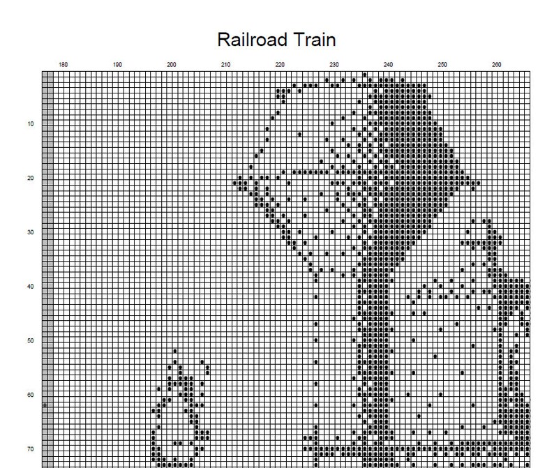 Train Cross Stitch Pattern Railroad Train Cross Stitch Etsy