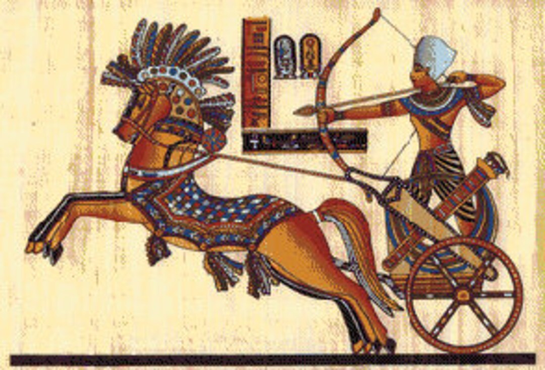Egyptian Chariot Rider Ancient Egypt Cross Stitch Embroidery ...