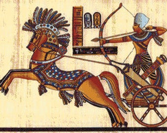 Egyptian Chariot Rider Ancient Egypt Cross Stitch Embroidery Needlepoint Pattern PDF Download