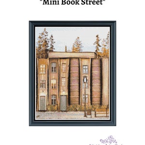 Mini Book Street Cross Stitch Embroidery Needlepoint Pattern PDF Download