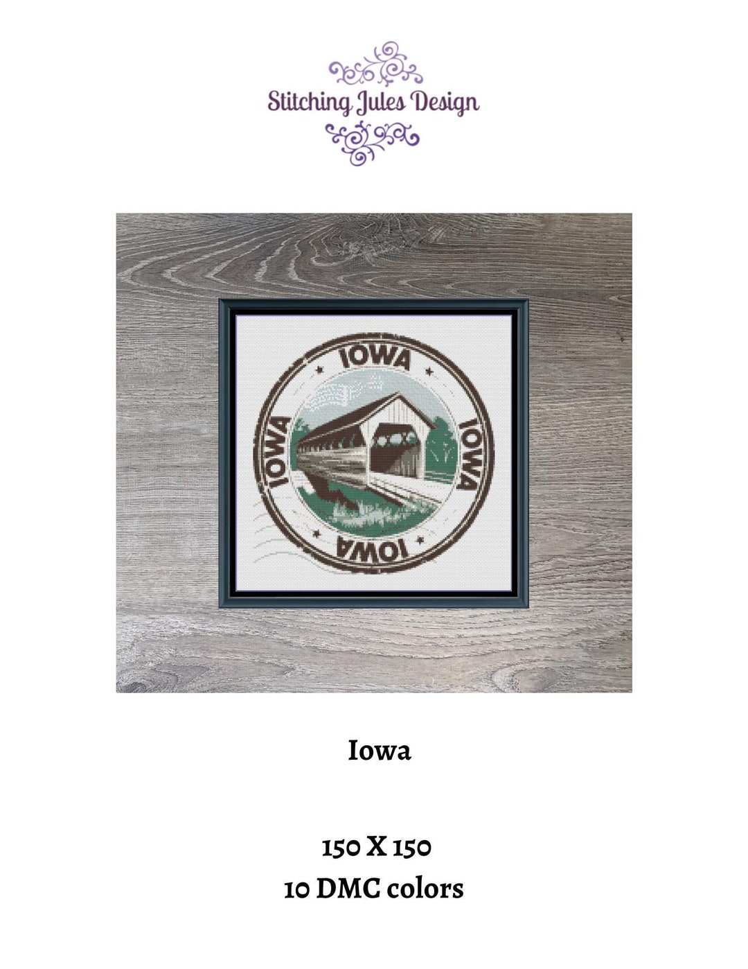 Iowa USA State Midwest Counted Cross-stitch Pattern | Instant Download ...