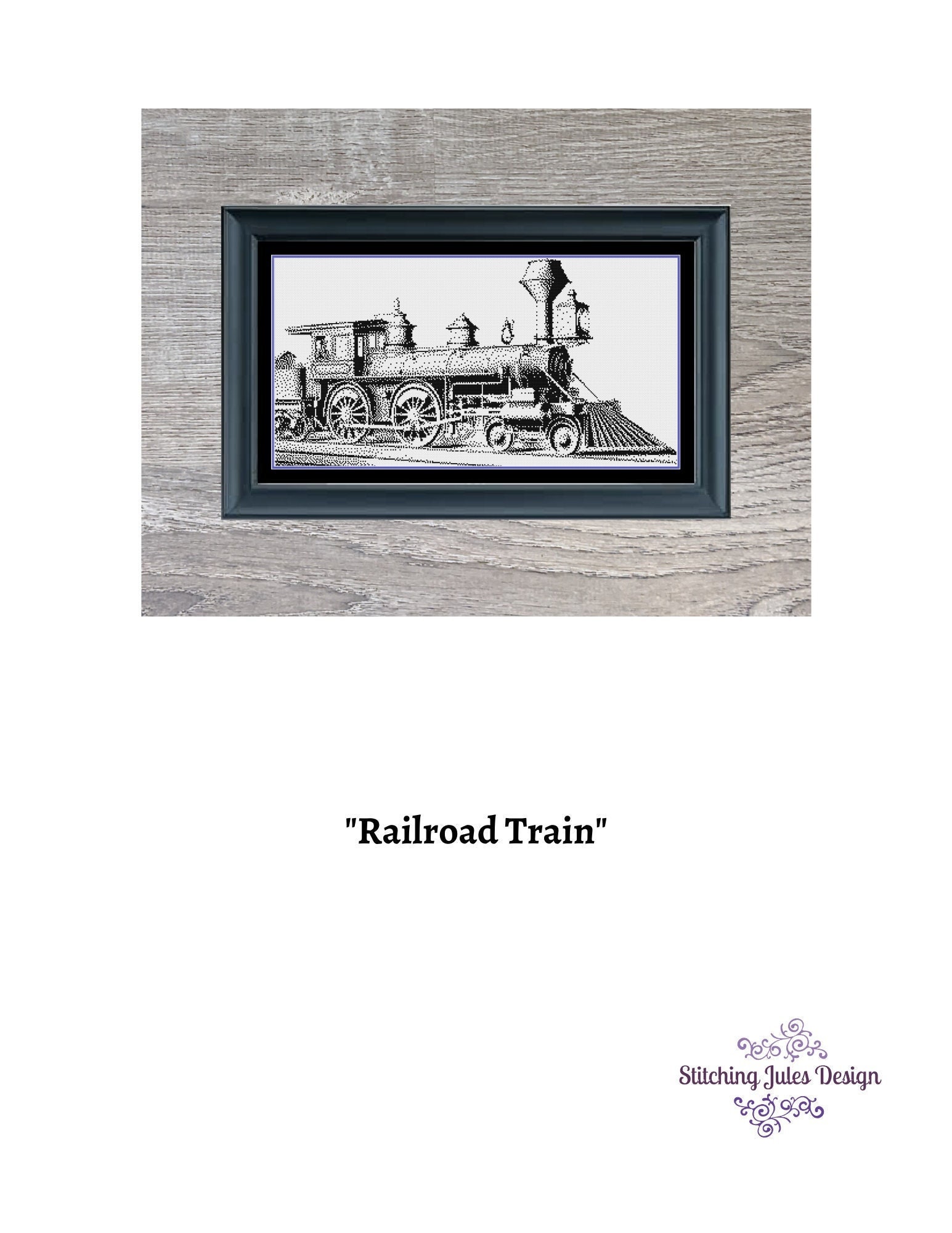 Train Cross Stitch Pattern Railroad Train Cross Stitch Etsy