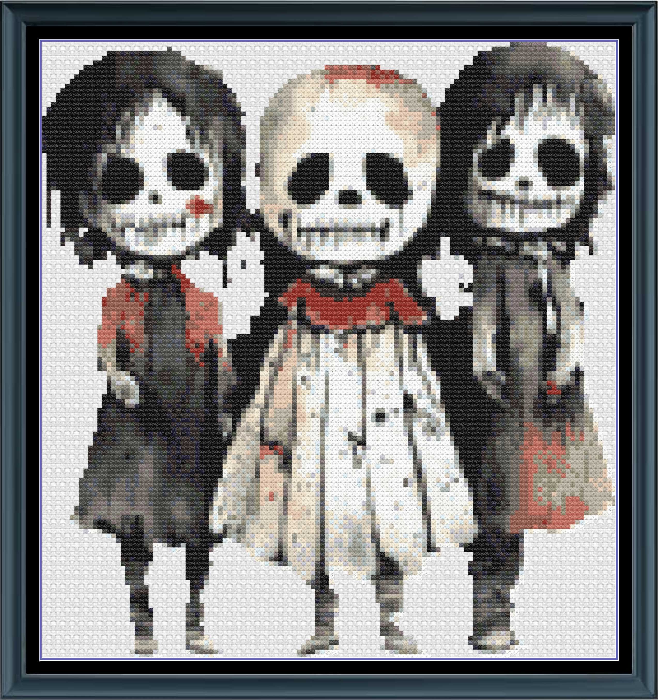 Three Scary Sisters Gothic Horror Halloween Counted Cross-stitch