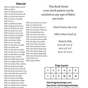 Book Street Cross Stitch Embroidery Needlepoint Pattern PDF Download - Etsy