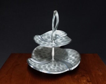 Vintage Atomic 1950s Cake Stand, 2 Tier Cake Stand, High Tea (#3062)