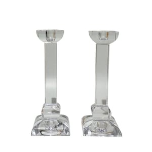 Villeroy & Boch Crystal Pillar Candle Holder, Candlestick Holder, Villeroy and Boch (#3739)