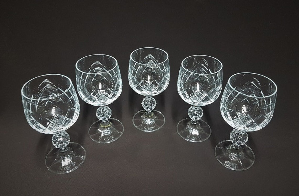 Bohemia Crystal Wine Glasses Made in Czechoslovakia Set of Etsy