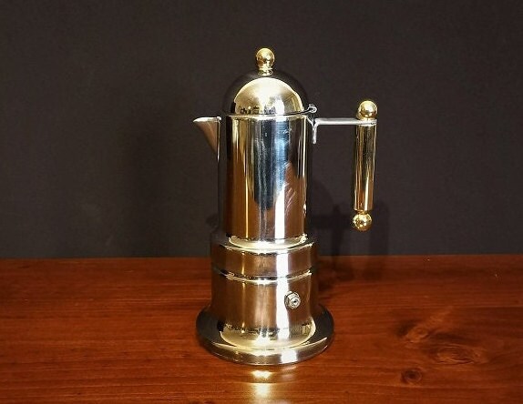 Small Vintage Italian Pezzetti Stove-top Espresso Coffee Maker made of  Metal in Excellent Condition, Retro One Cup Cafetiere from Italy