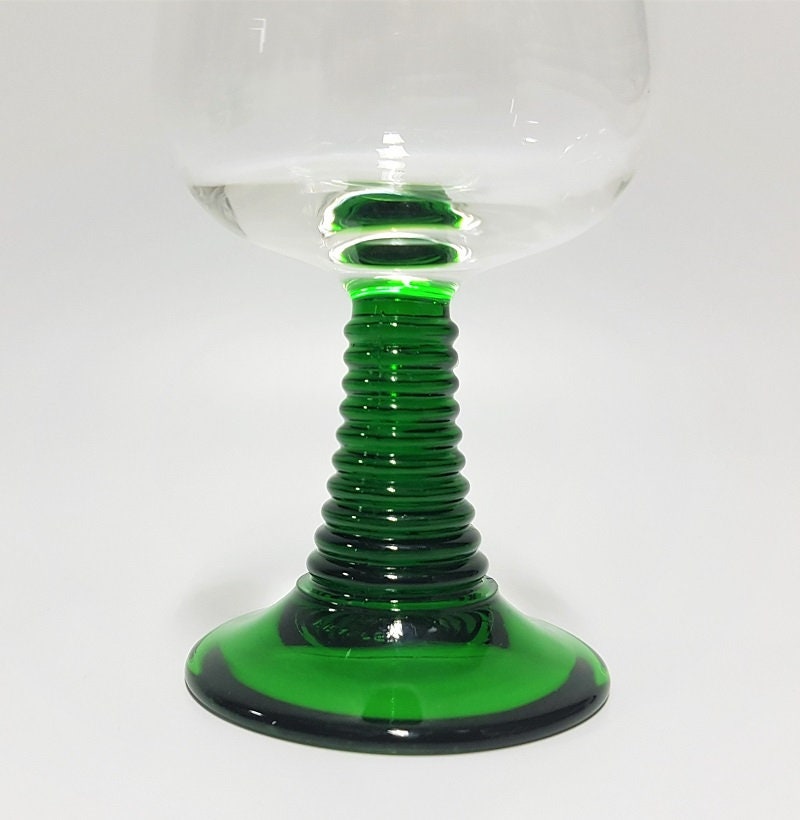 Luminarc France Green Stem Wine Glasses Beehive Stem Romer Etsy
