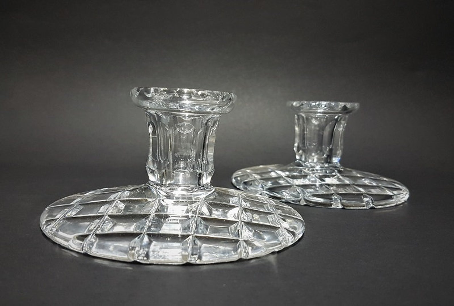 Bohemian Crystal Candlestick Holders Set of 2 Etsy