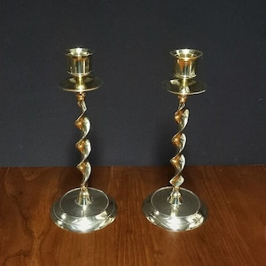 Brass Wood Candle Holder Antique -  Australia