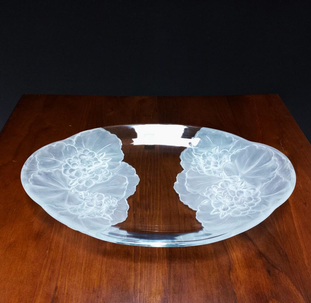 HOYAクリスタル製セント-.レリーフ小皿セット Hoya Crystal Plate, Art Relief Series, Made in Japan, Crystal