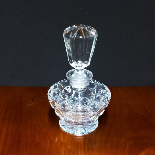 Vintage Cut Crystal Perfume Bottle 150ml, Perfume Bottle, Scent Bottle (#2952)