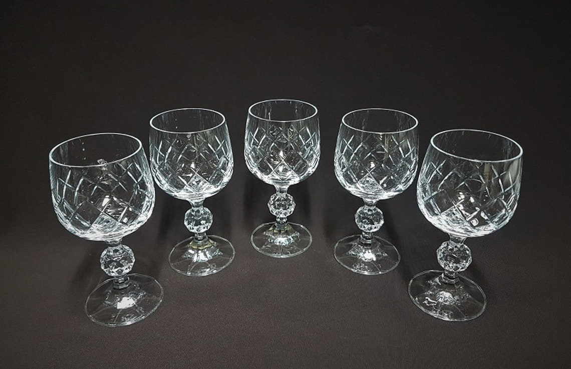 Bohemia Crystal Wine Glasses Made in Czechoslovakia Set of Etsy