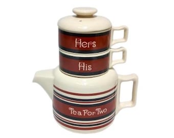 Vintage Tea for Two Teapot Set, His- Hers Teapot by Gempo Japan (#3124)