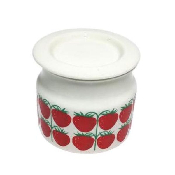 MCM Arabia Finland Pomona Strawberry Jar with Lid (High Shoulder), Arabia Ware, Made in Finland (#2918)