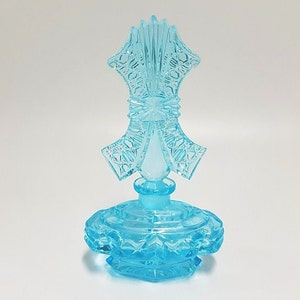 Blue Glass Perfume Bottle 30ml, Perfume Bottle, Scent Bottle (#2233)