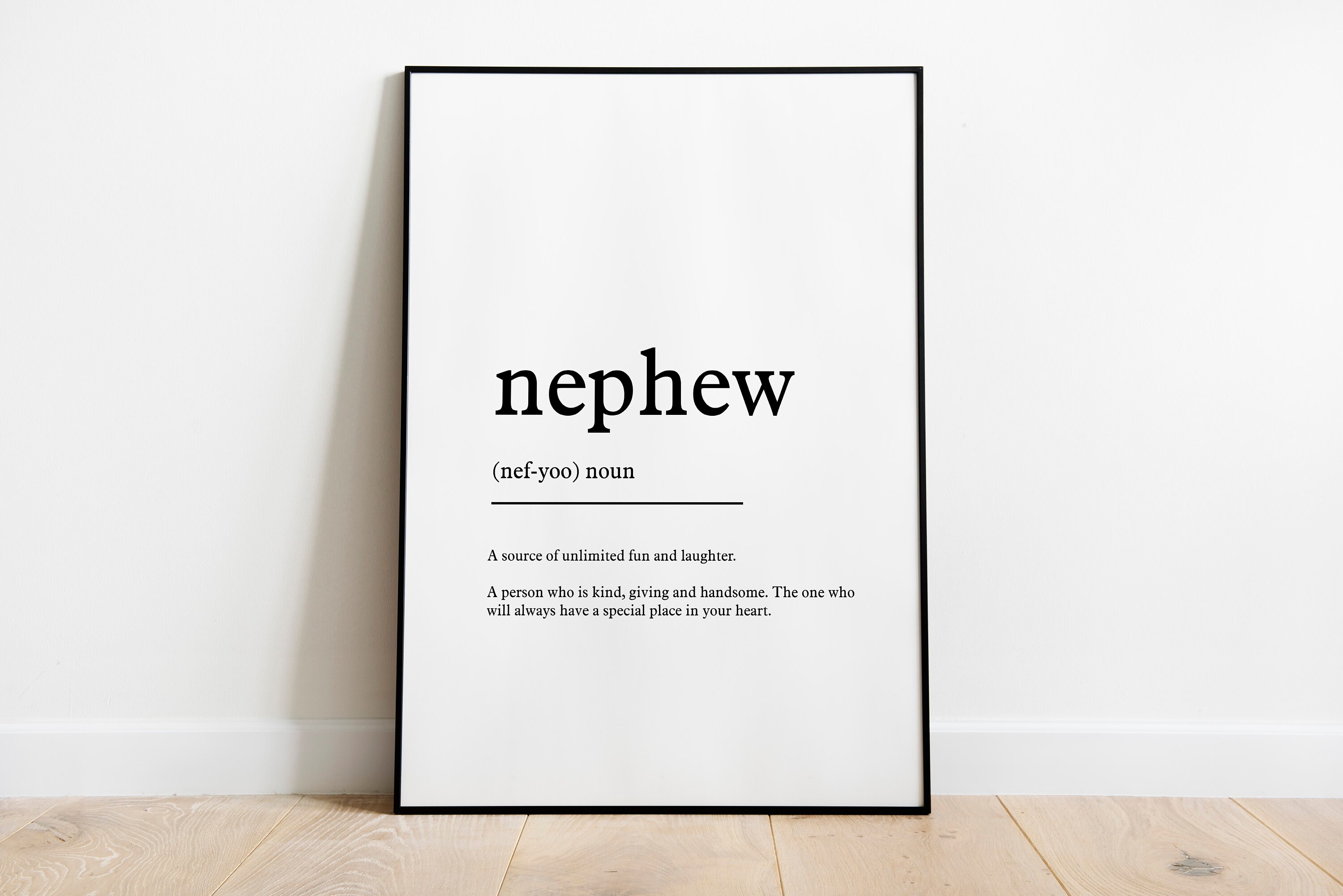 Nephew Definition Print / Noun Prints / Family Prints / Gifts Etsy