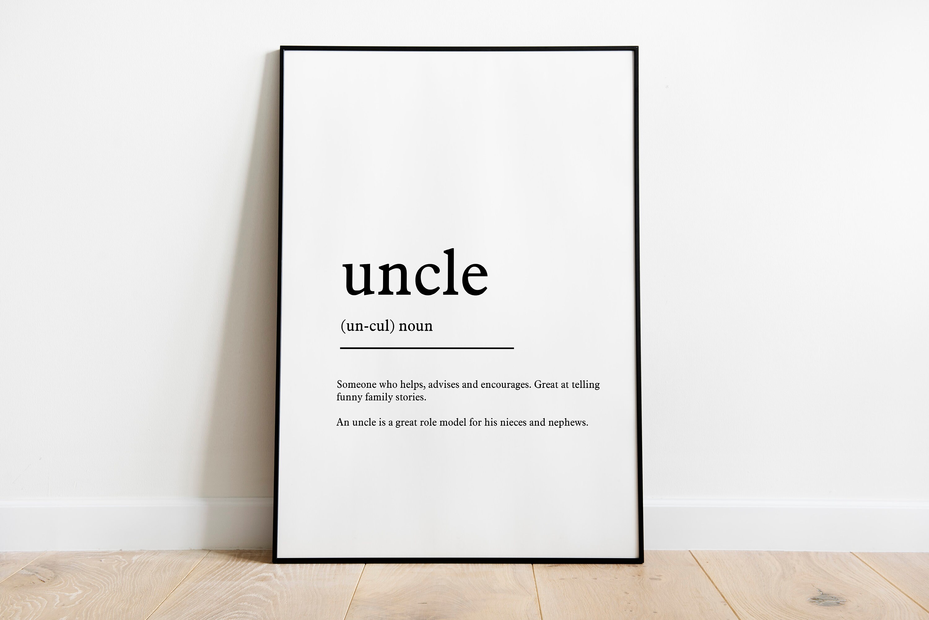 Uncle Definition Print / Noun Prints / Family Prints / Gifts | Etsy