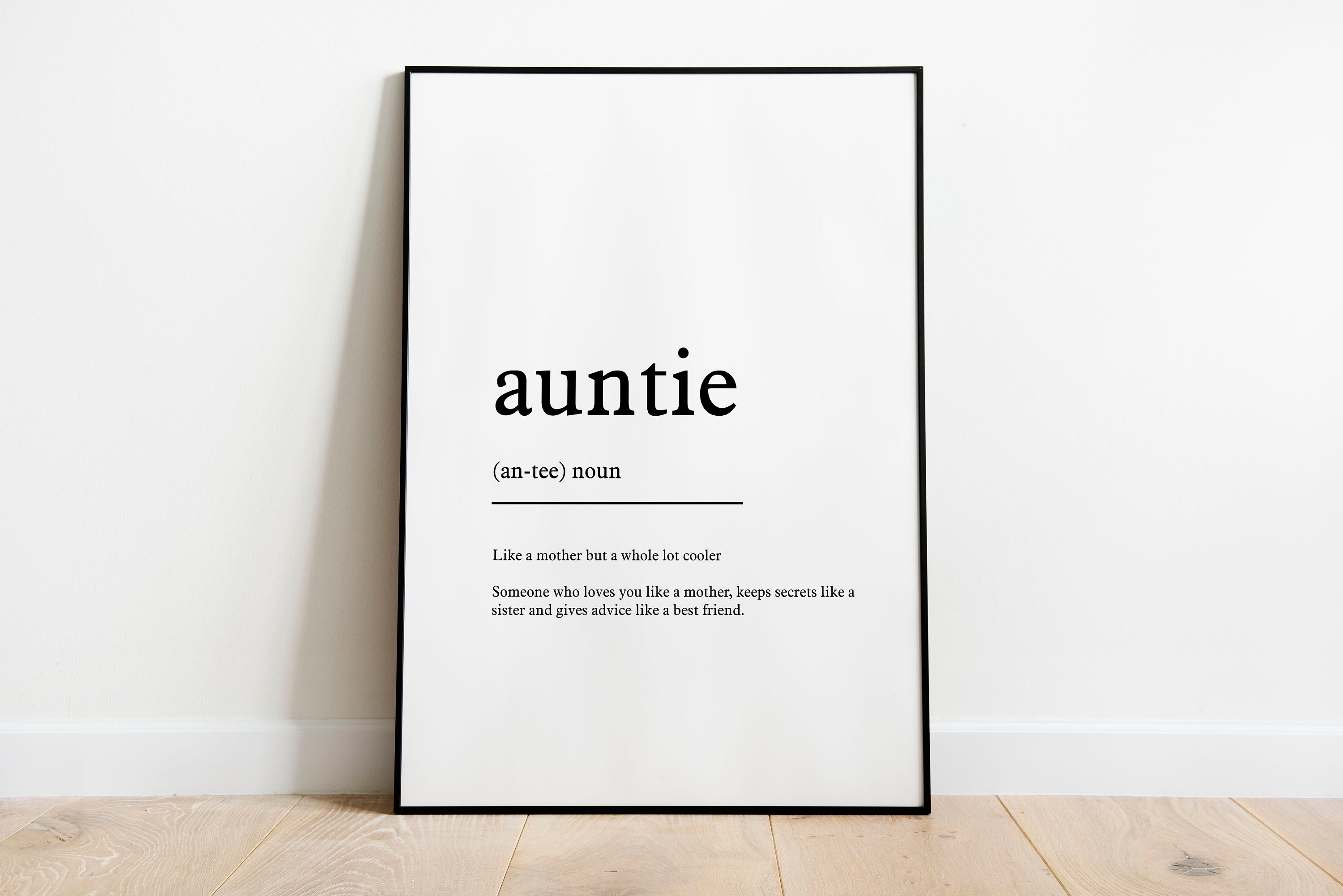 Auntie Definition Print / Noun Prints / Family Prints / Gifts Etsy