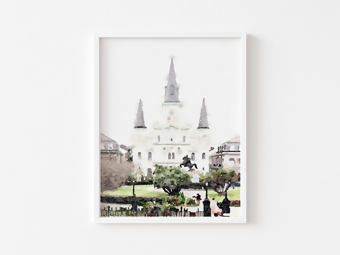 New Orleans Wall Art Set of 3 Louisiana Watercolor Art Print - Etsy